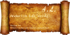 Anderlik László névjegykártya