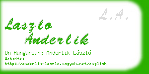 laszlo anderlik business card